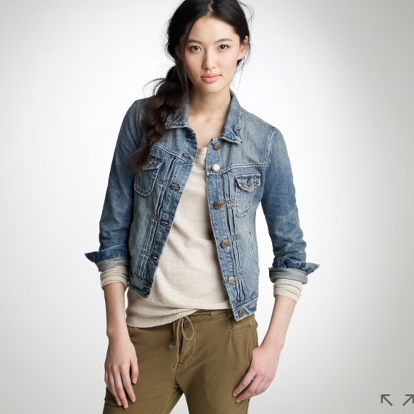 J. Crew Jackets & Blazers - J. Crew Distressed Jean Jacket Size Small